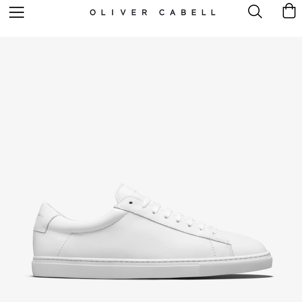 Mens size 8 Oliver Cabell “Low 1” shoe in white